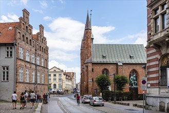 Lubeck, Germany, August 3, 2019: Scenic view of beautiful brick houses in historic centre, Europe