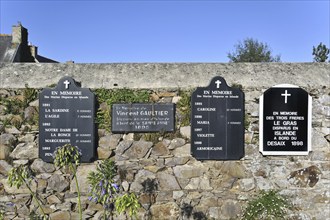 Wall of the Departed at the Ploubazlanec cemetery with the names of 120 boats and 2000 Iceland