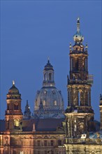 Dresden Old Town, view of Ständehaus, Church of Our Lady and Hofkirche