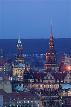 Dresden Old Town View from the WTC to the theatre, state chancellery, Hofkirche and residential