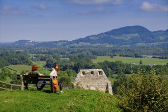 Falkenstein Castle Ruin, Flintsbach am Inn, Mangfall Mountains, Inn Valley, Upper Bavaria, Bavaria,