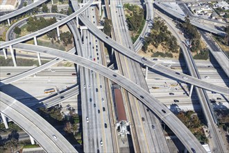 Century Harbor Freeway Highway America Los Angeles Traffic Streets Aerial View City in the, Los