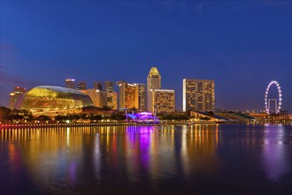 Singapore cityscape skyline night panorama