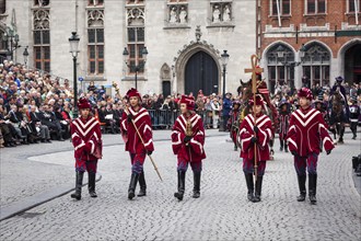 BRUGES, BELGIUM, MAY 17: Annual Procession of the Holy Blood on Ascension Day. Locals perform an