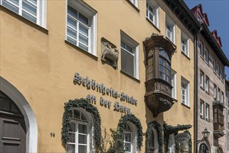 House sign, former Gasthaus Lamm, Lammsgasse 14, Nuremberg, Middle Franconia, Bavaria, Germany,