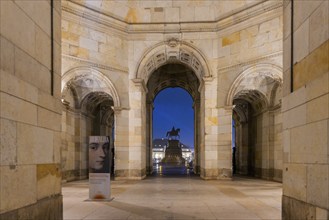 Semper Building of the Zwinger with view to the Theatre Square with the King John Monument by