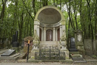 Gravestones, Graves of honour, Jewish cemetery at Okopowa Street, Warsaw, Mazowieckie Voivodeship,