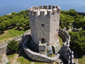 Aerial view, Castle, Platamonas, Anatolikos Olymbos, Dion-Olymbos, Pieria, Central Macedonia,