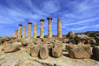 In the Parco Valle dei Templi di Agrigento, Unesco World Heritage Site, remains of the ancient city