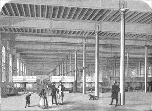 Cask store of the Allsopp Brewery in Burton upon Trent, 1869, County of Staffordshire, England,