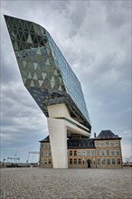 ANTWERP, BELGIUM, MAY 27, 2018: Antwerp port administration headquarters, designed by famous