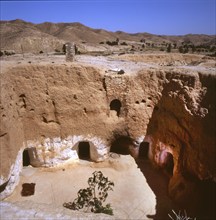 Tunisia with Hammamet at the sea on12.3.1992.Berber dwellings, TUN, Tunisia, Africa