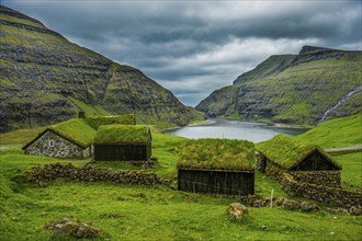 Museum of overgrown houses, Saksun, Streymoy, Faroe islands, Denmark, Europe