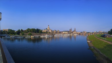 Dresden Silhouette View of the Old Town of Dresden in the Morning