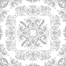 Hand drawn seamless floral pattern on a white background, vector textile template