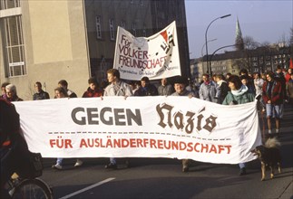 DEU, Germany: The historical slides from the times 80-90s, Dortmund. Peace movement 80s. Anti-Nazi