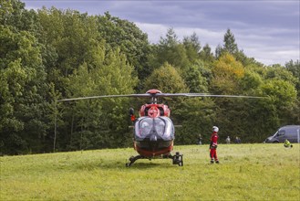 Winch rescue training of the rescue helicopter, Christoph 62, on the occasion of the 50th