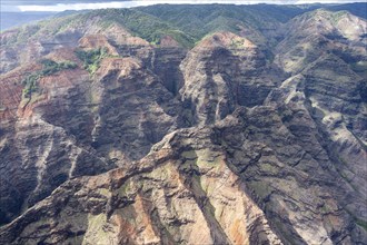 Aerial view Waimea Canyon, Waimea Canyon State Park, Kauai, Hawaii, USA, North America