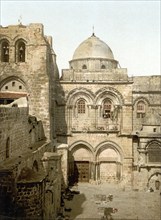 The front of the Holy Sepulchre, Jerusalem, Holy Land, Israel, c. 1890, Historic, digitally