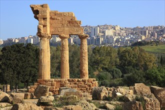 In the Parco Valle dei Templi di Agrigento, Unesco World Heritage Site, remains of the ancient city