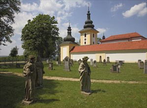 Apostle group in the historical cemetery of the pilgrimage church of Maria Loreto in Starý