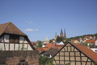 View from the Imperial Palace of the town with St. Mary's Church and the Witches' Tower in