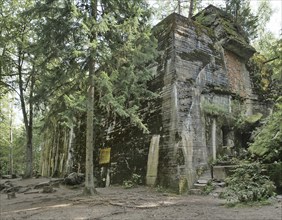 Adolf Hitler's bunker in the ruins of the Wolf's Lair (also Wolfschanze or Görlitz), the military