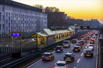 Motorway A40, Ruhrschnellweg, in Essen, route through the city centre, is affected by a possible