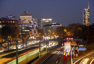 Motorway A40, Ruhrschnellweg, in Essen, route through the city centre, is affected by a possible