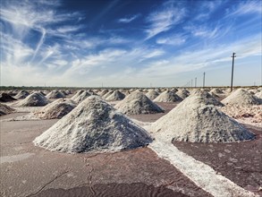 Salt mine at Sambhar Lake. Rajasthan, India, Asia