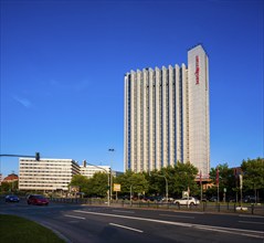 Chemnitz's tallest building, at 93 m, is the Hotel Kongress, now Mercure, in the city centre, built