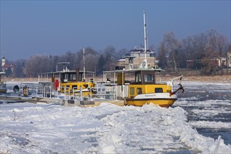 Ferries on the Elbe in Dresden Pillnitz