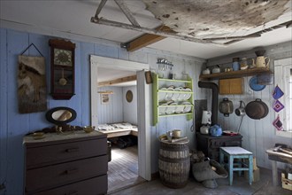 Interior of traditional house at the Uummannaq Museum, North-Greenland, Greenland, North America