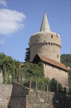 Witches' tower with spire, town wall, Gelnhausen, Hesse, Germany, Europe