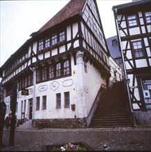 The city of Erfurt in Thuringia, here on 7.10.1994, with a beautiful old town, Germany, Europe