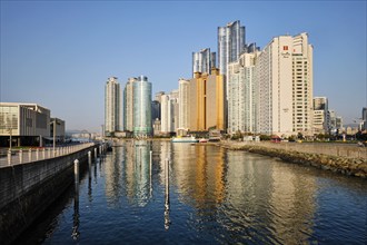 BUSAN, SOUTH KOREA, APRIL 13, 2017: Marine city expensive and prestigious residential area