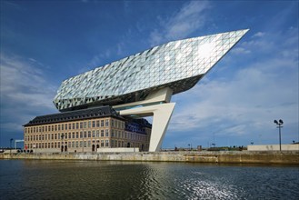 ANTWERP, BELGIUM, MAY 27, 2018: Port authority house (Porthuis) designed by famous Zaha Hadid