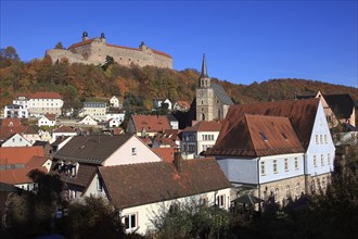 Plassenburg Castle and Old Town with St. Peter's Church, Kulmbach, Upper Franconia, Bavaria,