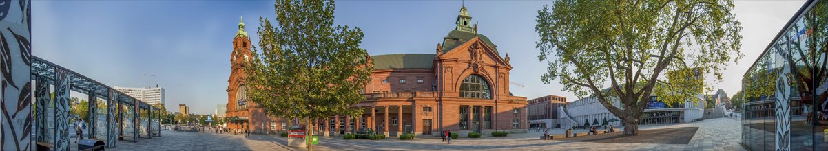 Panorama in front of Wiesbaden railway station Germany