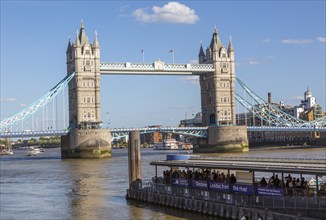 Tower Bridge and River Thames, Tower Hill, London, England, UK