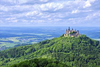 View of Hohenzollern Castle, the ancestral seat of the Hohenzollern dynasty, from the Zeller Horn