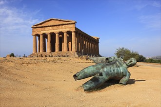 In the Parco Valle dei Templi di Agrigento, Unesco World Heritage Site, remains of the ancient city