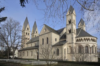 Romanesque UNESCO Basilica St. Kastor, Old Town, Koblenz, Rhineland-Palatinate, Upper Middle Rhine