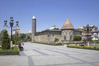 Yakutiye Medrese with minaret and Kümbet, 14th century Madrasa and example of Seljuk architecture