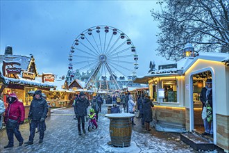 Christmas market on the cathedral square in Erfurt, Thuringia, Germany, Europe