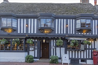 Half-timbered house, pub, Alfriston, East Sussex, England, Great Britain