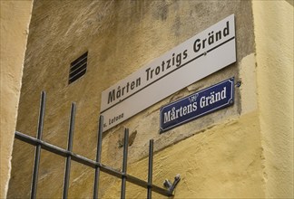 Narrowest alley in Stockholm, Marten Trotzigs Gränd, Old Town, Gamla Stan, Stockholm, Sweden,