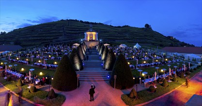 Summer night ball at Wackerbarth Castle. Schloss Wackerbarth or Wackerbarths Ruh' is a baroque