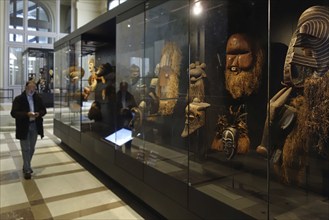 African masks in the AfricaMuseum, Royal Museum for Central Africa, ethnography and natural history