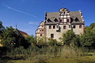 The castle, which developed from a medieval moated castle with towers, curtain wall and moat and